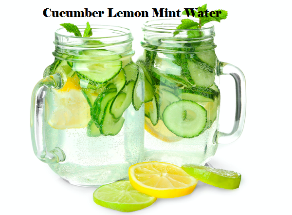 Cucumber lemon mint water